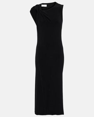Sportmax Nuble Asymmetric Jersey Midi Dress - Black