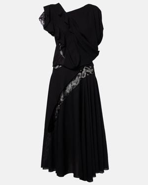 Junya Watanabe Midikleid Mit Spitze - Schwarz