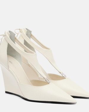 Coperni Leather Wedge Court Shoes - White