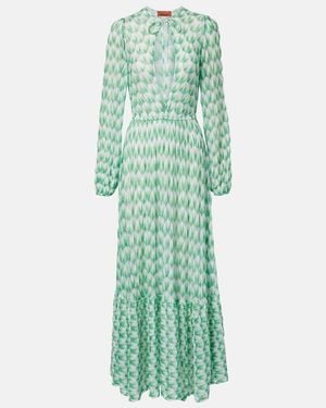 Missoni Open-Knit Cutout Maxi Dress - Green