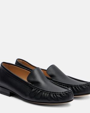 Manolo Blahnik Leonda Leather Loafers - Black