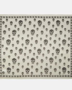 McQueen Skull Silk Scarf - Metallic