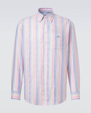 Etro Bedrucktes Hemd Aus Baumwolle - Blau