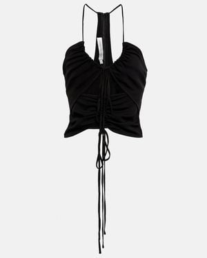 Christopher Esber Ruched Halterneck Top - Black