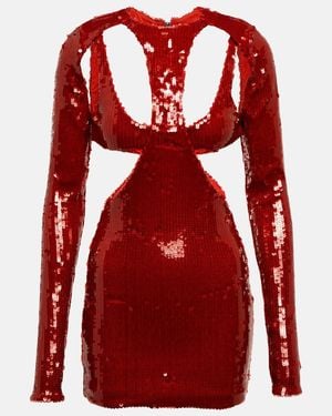 LAQUAN SMITH Sequin Cutout Mini Dress - Red