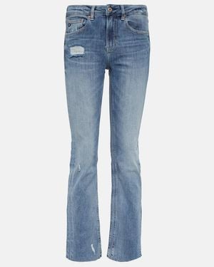 AG Jeans Girlfriend Mid-Rise Straight Jeans - Blue