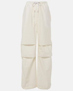 Acne Studios Pantalones Anchos En Mezcla De Algodon - Blanco