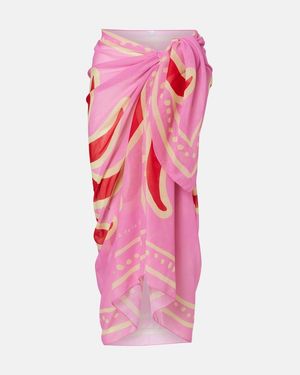 Cala De La Cruz Luana Printed Beach Cover-Up - Pink