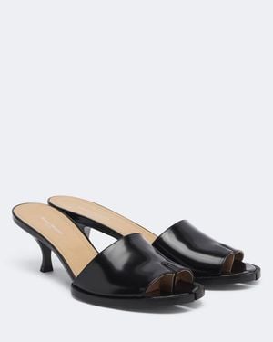 Maison Margiela Mules Tabi En Cuir - Noir