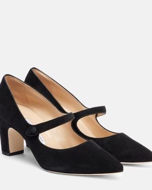 Manolo Blahnik Campariba Suede Mary Jane Pumps - Black