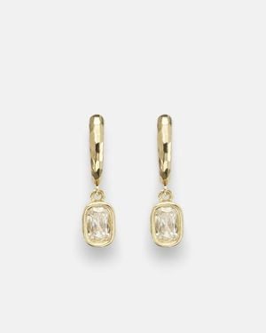 Octavia Elizabeth Hidden Gem 18Kt Huggies With Diamonds - Metallic