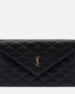 Saint Laurent Paris Leather Clutch - Black