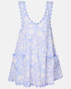 Juliet Dunn Cotton Minidress - Blue