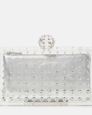 Aquazzura Tequila Crystal-Embellished Clutch - Metallic