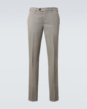 Brunello Cucinelli Cotton Slim Trousers - Grey
