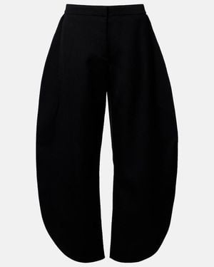 Alaïa Virgin Wool Barrel Pants - Black