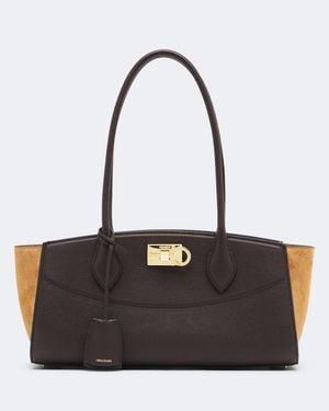 Ferragamo Schultertasche Studio East-West Small - Schwarz