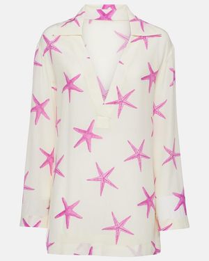 Valentino Printed Silk Shirt - Pink