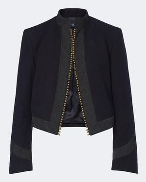 Polo Ralph Lauren Verzierte Cropped-Jacke Aus Baumwolle - Blau
