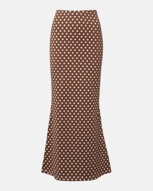Montce Natalia Polka-Dot Maxi Skirt - Brown