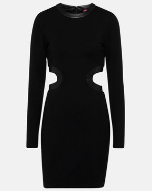 STAUD Dolce Cutout Ponte Jersey Minidress - Black