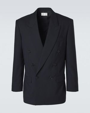 The Row Mazzy Double-Breasted Wool Blazer - Blue