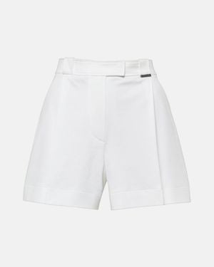 Brunello Cucinelli Pleated Cotton Shorts - White