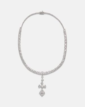 YEPREM Collar Y-Couture De Oro Blanco De 18 Ct Con Diamantes - Metálico