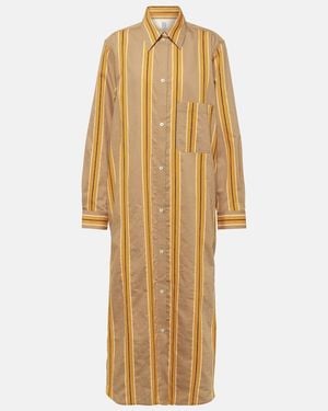 TOTEME Jacquard Striped Cotton-Blend Shirt Dress - Natural