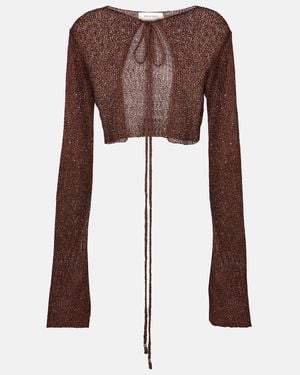 Bananhot Cardigan De Punto Alma Con Lentejuelas - Marrón