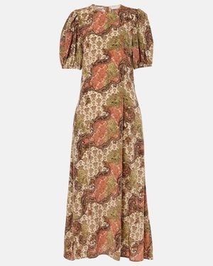 Ulla Johnson Calais Silk Midi Dress - Natural