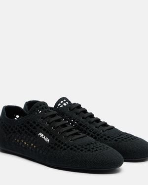 Prada Collapse Crochet Sneakers - Black