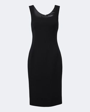 Dolce & Gabbana Robe Midi En Laine Vierge - Noir