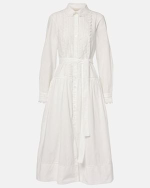 Ulla Johnson Belted Cotton Shirt Midi Dress - White