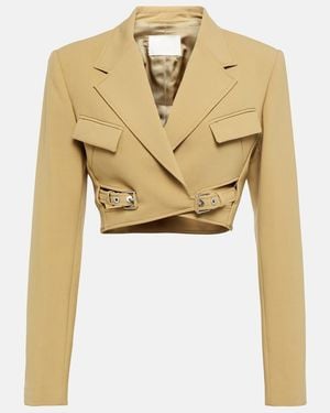 Dion Lee Interlock Belted Cropped Blazer - Natural