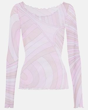 PUCCI Iride Tulle Top - Pink