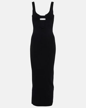 Christopher Esber Cutout Ribbed-Knit Midi Dress - Black