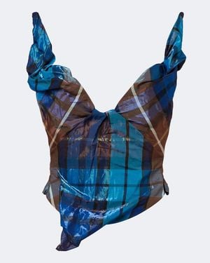 Vivienne Westwood Top Bustier A Quadri - Blu