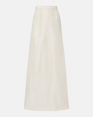 Gucci Falda Larga De Faya De Seda - Blanco