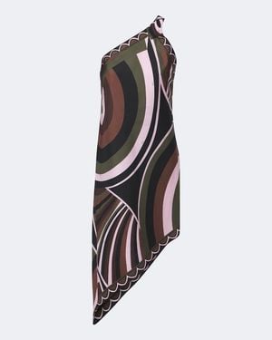 PUCCI Iride One-Shoulder Silk Twill Midi Dress - White