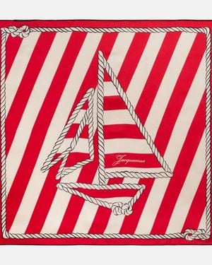 Jacquemus Bateau Corde Printed Silk Scarf - Red