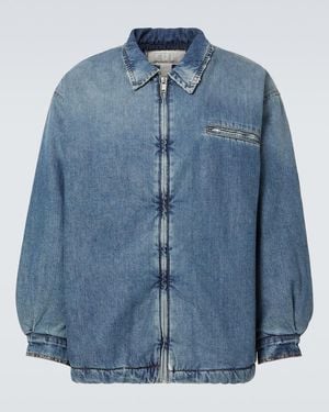 ERL Faux Shearling-Lined Denim Jacket - Blue