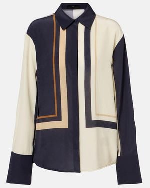 SIR. Printed Silk Shirt - Blue