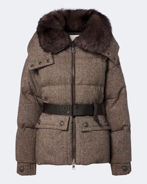 Moncler Skijacke Gelise Aus Schurwolle Mit Shearling - Braun