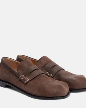 JW Anderson Paw Suede Penny Loafers - Brown