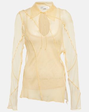 Victoria Beckham Crepe De Chine Blouse - Natural