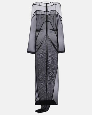 Rick Owens Collage Tulle And Chiffon Gown - Grey