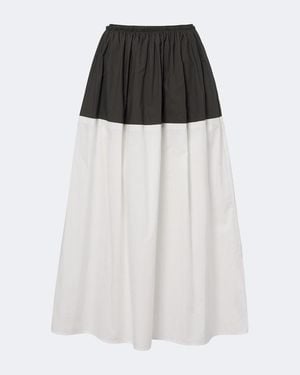 Proenza Schouler Label Nyla Cotton Poplin Midi Skirt - Black