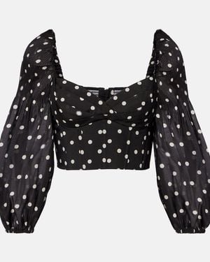 Zimmermann Top Cropped A Pois - Nero
