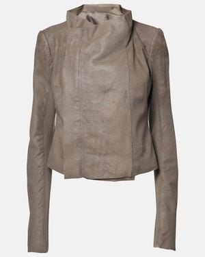 Rick Owens Bikerjacke Aus Leder - Grau